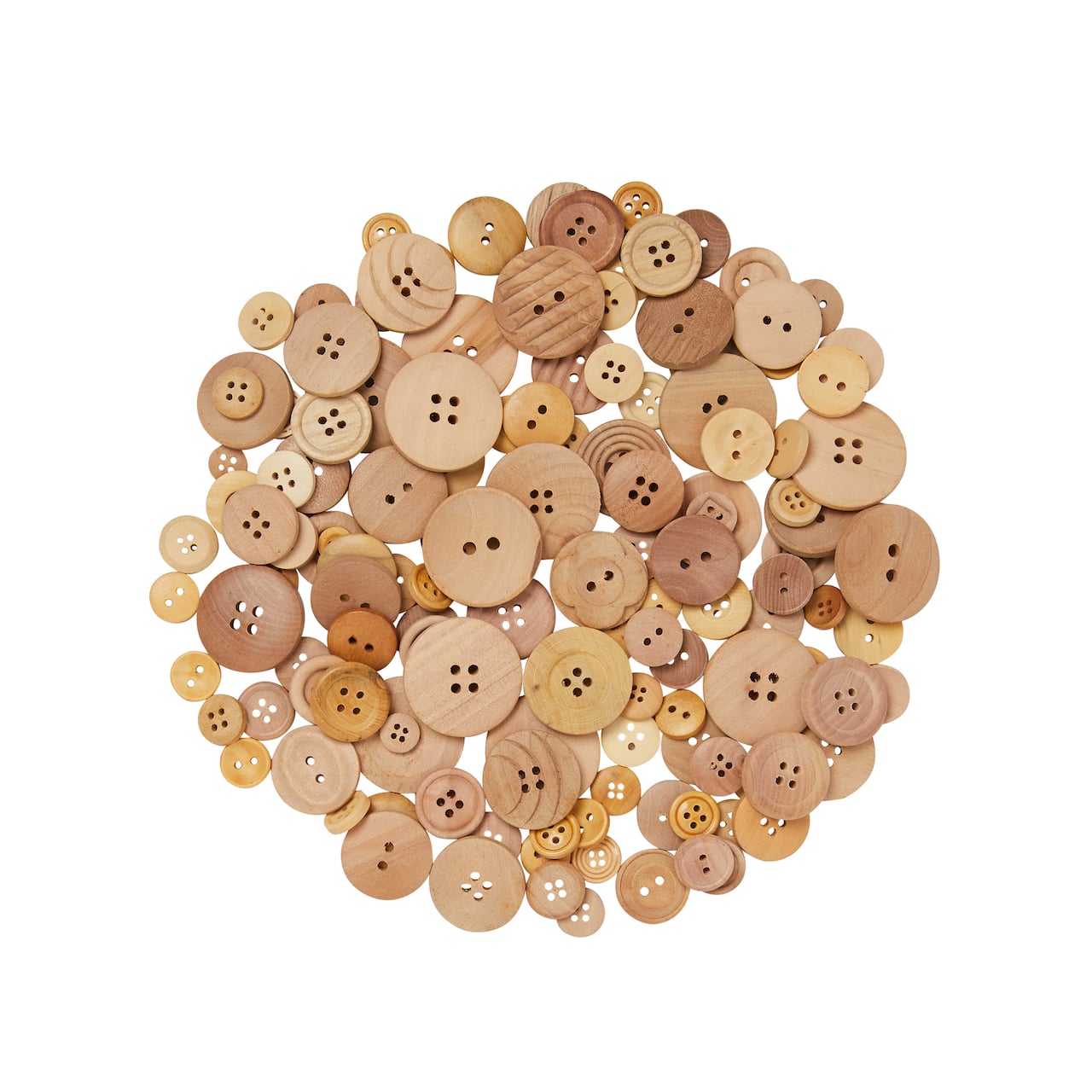 Light Brown Wooden Buttons by Loops by Loops & Threads, Size: 3.5